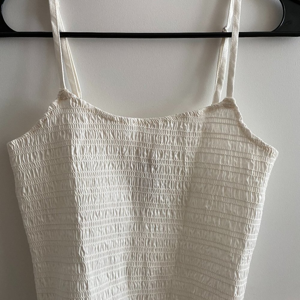 NWT Brandy Melville White Smocked Tank Top